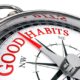 Bild eines Kompass mit "Good Habits" Beschriftung